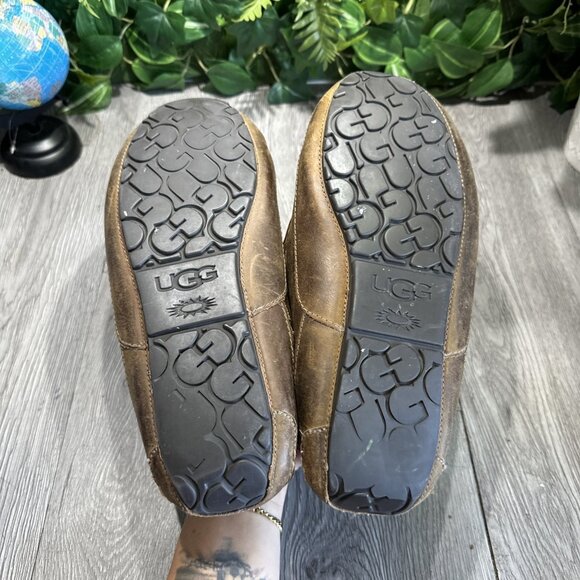 UGG Men's Shoes ASCOT LEATHER Casual Comfort Slipper SZ 10 US - Picture 7 of 9